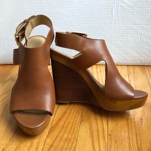 Chestnut brown Michael Kors platform Wedge